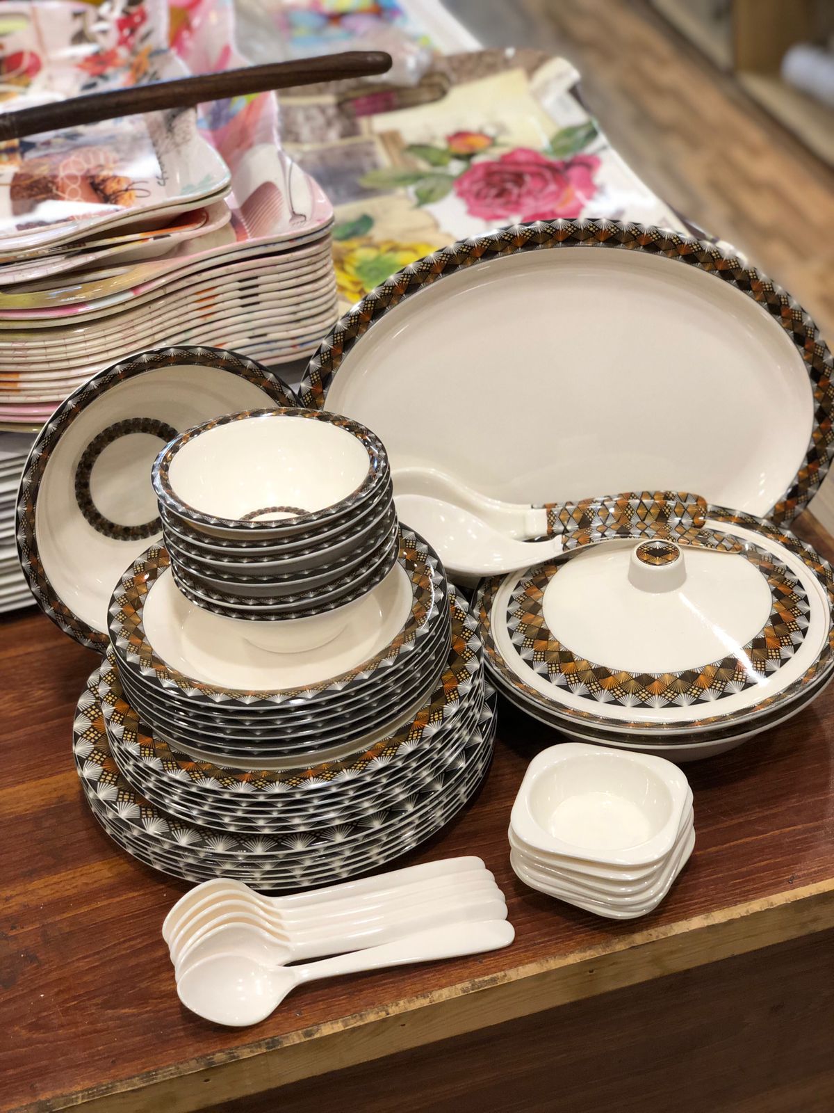 Melamine Double Glaze Dinner Set