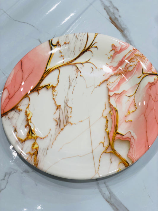 Marble Print Dinner Plates (Pack of 6)